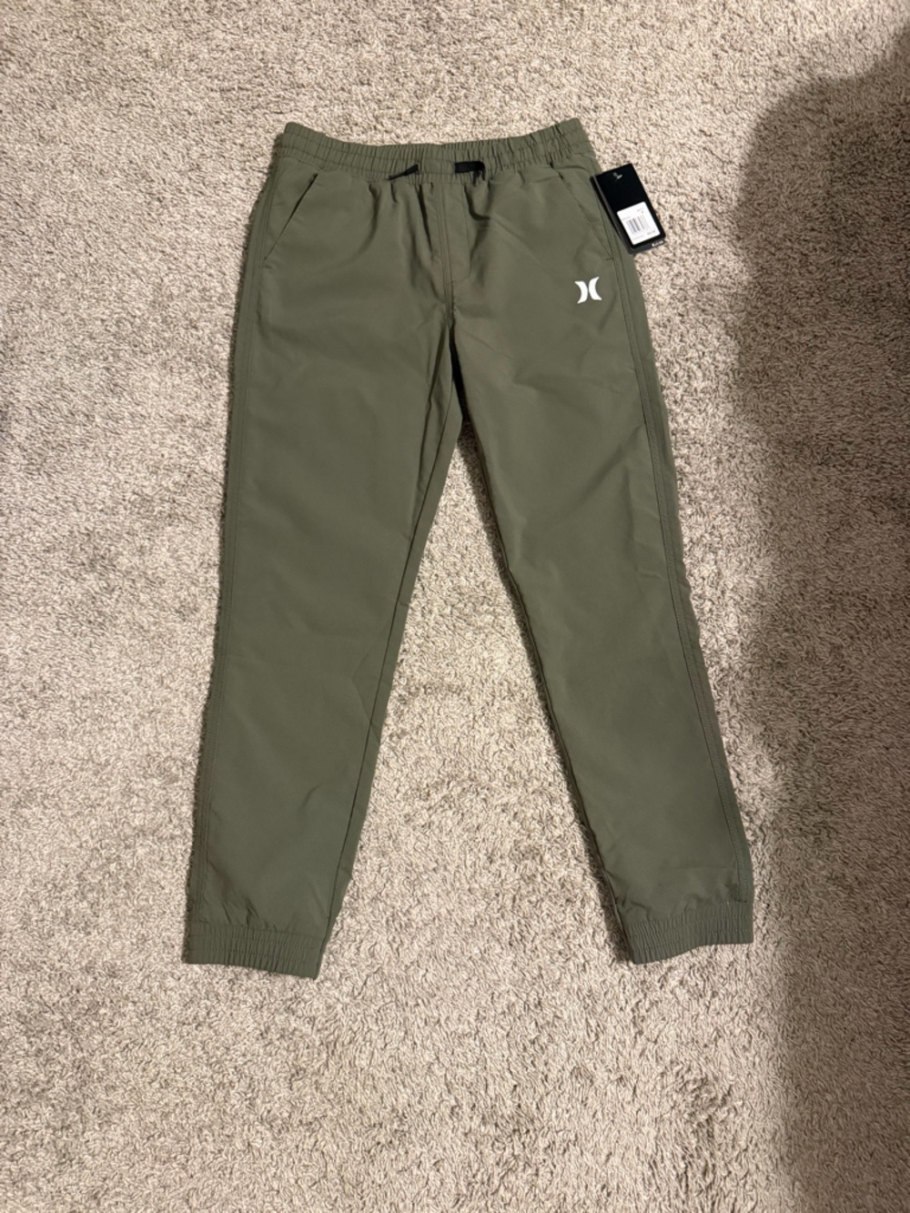 Hurley Olive Jogger Pants with White Logo